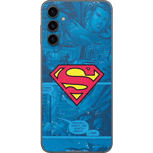 DC Comics Superman Logo Background Pattern Galaxy A14 5G Skin